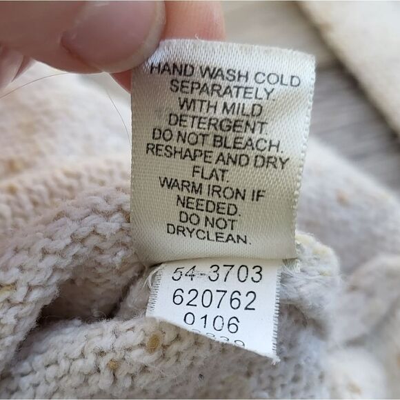 J.Jill all season textured sweater with turtle neck, cream with tan specs - Picture 7 of 10